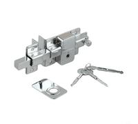 Helilyco for Heavy-Duty Iron Zinc Alloy Key Mechanical Latch Lock with Copper Core Anti-Theft Swing Doors, Compatible with Wooden Doors and Garden Fence, Silver(2009CR - left)