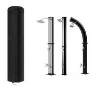 Helilyco for Heavy Duty Solar Shower Cover Waterproof 210D Oxford, Outdoor Camping Shower Enclosure Protector with Drawstring, Black 67x220cm