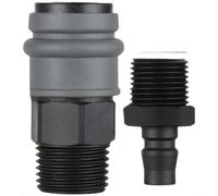 Helilyco for Plastic Steel -Type Quick for Connect Air Hose Fitting 12" | High-strength Plastic, Self-locking Leak-proof Seal, -30°C To 50°C, Smooth Threading, 2 Male & 2 Female Connectors