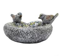 Helilyco Hanging Bird Bath and Feeder Outdoors, Resin Garden Decor with Rustic Style, Spacious Wildlife Ornament Patio, 1 Pack