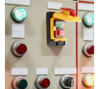 Helilyco Industrial Waterproof Electromagnetic Pushbutton Switch 250V 6-Pin IP54 for KJD22, Yellow