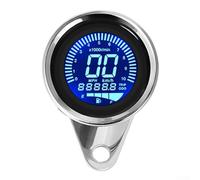 Helilyco LCD Motorcycle Speedometer Digital Odometer Tachometer 12V for Night Vision Clear Lens 66mm Diameter(White)