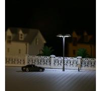 Helilyco LED Model Platform Light for Z Gauge 1:200-1:220 Landscaping, 3V DC AC, 20mA, with Steel Tube Warm Light, 5-Piece Set