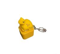Helilyco Luminous Frog Fidget Keychain, Rechargeable Clicker with Realistic Croak and LED Light, Small Stress Relief Gadget Adults, Yellow