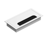 Helilyco Metal Desk Cable Grommet Hole Cover, 160x80mm Aluminum Cable Management Organizer Office and Home Desks, Silver