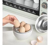 Helilyco Microwave Egg Steamer for 4 Eggs Egg Boiler with Ventilation Holes Plastic Breakfast Cooker for Most Microwaves