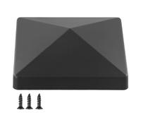 Helilyco Outdoor 4x4 Inch for Black for Plastic Fence Post Cap, Weatherproof ABS Square Post Protector Wooden Fencing, Decorative Finish with Screws