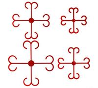 Helilyco Plastic Plant Supports with Double Hook Design, 4 Sizes Stem Holder for Climbing Vines and Indoor Gardening to Improve Air Circulation(Red)
