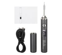 Helilyco Portable Cordless Soldering Iron Kit with Adjustable Temperature Quick Heat-Up, USB Powered, LCD Display, Includes Tip Charging Cable, Black Silver