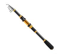 Helilyco Portable Telescopic Fishing Rod 1.8m-3.0m, Carbon Fibre Construction with Explosion Proof Metal Guides, EVA Handle Outdoor Travel and Shore Fishing(2.1)
