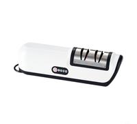 Helilyco Rechargeable Electric Sharpener, Automatic Blade Sharpening Device Kitchen Cutlery Scissors Gardening Shears, Portable Cordless Sharpener Easy One-Button Use, Yellow(Black)