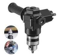 Helilyco Right Angle Drill Adapter for Tight Spaces, 120x100mm Steel Bend Extension with 90mm Handle, for 2 3 4 5 6 8mm Bits