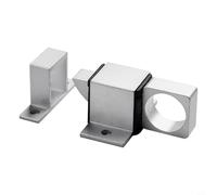 Helilyco Security Automatic for Door Latch in Aluminum Alloy with Spring Bounce Lock, Square Self Closing Design Sash Doors, Adjustable Installation, White(Grey)