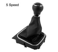 Helilyco Shift Boot Gear Knob Kit 5 for V 6 VI, for Replacement 6-Speed Gearbox, Black Plastic Interior Car Styling Accessory