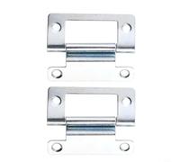 Helilyco Silent Folding Hinges for RV for Caravan Doors, 2 Pack Iron Crank Hinge 50x38mm, for Heavy Duty for 15-19mm Thickness, Silver for Red Bronze(Silver)
