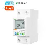 Helilyco Smart Circuit Breaker with Current Meter and WiFi Control for Tuya Over-Voltage Under-Voltage Protection 1-63A AC80-300V White