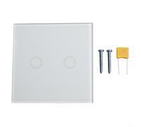 Helilyco Smart Touch Switch,Tempered Glass Panel with LED Night Light,Single Live Wire Installation for Various Lamp Types(white)
