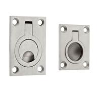 Helilyco Stainless Steel Concealed Handle for Cabinet Drawer Sliding Door - Flush Mount Finger Pull in Silver 50x40mm 64x46mm 3mm Thick 1 Pack