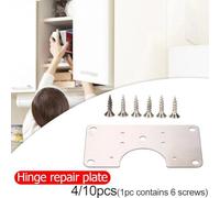 Helilyco Stainless Steel Hinge Repair Plate for Cabinet Door Fixing Upgraded Hole Design 9 cm x 5.2 cm 0.8 mm Thick for Multiple Hinges 4 10 Pcs