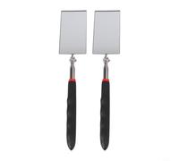 Helilyco Telescoping Inspection Mirror 2 Pack, Stainless Steel Rectangle Mechanic Mirror, Adjustable Long Handle Mirror Tool Makers and Inspectors