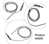 Helilyco Temperature Sensor Probe for Green Mountain Grills GMG P-1035, 5" Stainless Steel Meat Thermometer with 50.6" Heat-Resistant Cable