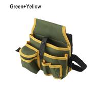 Helilyco Waist Tool Bag with Adjustable Belt, 600D Polyester Fabric, Multiple Pockets Carpenters, Contractors, Construction, for Black+Brown