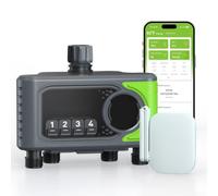 Helilyco WiFi-Connected 4-Zone Sprinkler Timer for Garden Hose Irrigation with Manual Override & Weather Watering Logic (A)