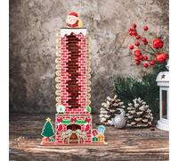 Helilyco Wooden Advent Calendar with Santa Claus Festive Holiday Decor for 24 Days Christmas Countdown Decoration for Home and Office