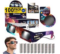 Helioclipse - 100 Pack Solar Eclipse Glasses 2026 ISO 12312-2 Certified Solar Glasses - Solar Eclipse Viewing Glasses UK - Trusted for Direct Solar Eclipse Viewing