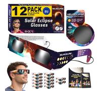 Helioclipse - 12 Pack Solar Eclipse Glasses 2026 ISO 12312-2 Certified Solar Glasses - Solar Eclipse Viewing Glasses UK - Trusted for Direct Solar Eclipse Viewing