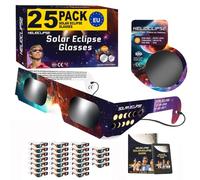 Helioclipse 25 Pack Solar Eclipse Glasses 2026 ISO 12312-2 Certified - Solar Eclipse Viewing Glasses UK - Solar Glasses & 5x Phone Filter