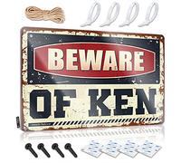 HELIOFORGE Funny Sign Decor Beware Of Ken Sign Bar Sign Metal Funny Signs For Home Bar(20X30CM)