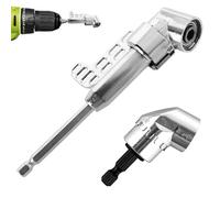 HELION 2Pcs 105 Degree Right Angle Drill Attachment, 105 Degree 1/4 Right Angle Drill Adapter, RightAngle Drills Driver in Different Lengths 90 Degree RightAngle Drills Adapter for Power Dr Ill Tool
