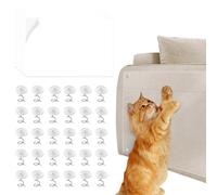HELION Clear Cat Anti-Scratch Furniture Protector 30 * 40cm, 6PCS Self-Adhesive Sofa Protectors with 30 Reinforced Pins, Thick PVC Film for Couch, Carpet, Door Protection from Cat Claws