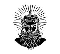 Helios god of Sun Greek Mythology Image Vinyl Wall Stickers 60.8x81.1cm Removable Without Leaving Glue Black