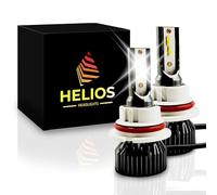 HELIOS HB5 / 9007 Headlight Bulbs Led 18000 LM Super Bright Fan Cooling All In One Cool White Conversion Kit Hi/Lo (DC 9-30V) 6000K (36W x2) 30,000Hours over 200% Brighter, Braided Cable