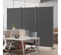 Helios&Hestia 3-Panel 6 ft Tall Indoor Folding Room Divider, Portable Privacy Screen, Freestanding Partition Separator, Temporary Wall Separation for Bedroom, Office, 102" W X 71" H, Dark Grey