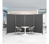 Helios&Hestia 4-Panel 6 ft Tall Indoor Folding Room Divider, Portable Privacy Screen, Freestanding Partition Separator, Temporary Wall Separation for Bedroom, Office, 102" W X 71" H, Dark Grey