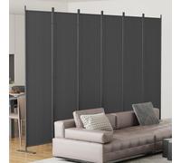 Helios&Hestia 6-Panel 6 ft Tall Indoor Folding Room Divider, Portable Privacy Screen, Freestanding Partition Separator, Temporary Wall Separation for Bedroom, Office, 120" W X 71" H, Dark Grey