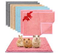 Heliospark Guinea Pig Cage Liner, 8 PCS Washable Fleece Bedding Pad, Reusable Pee Pad Mat for Small Animals, Reusable Bunny Rabbit Cage Liner Hamster Chinchilla Cage Accessories 16x12 Inch
