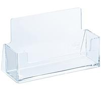HELIT H2350902 Business Card Holder - “The Help Desk”, Dimensions 85 x 55 mm, Clear