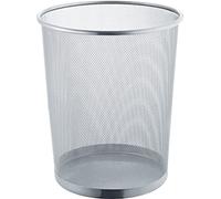 Helit H2518500-12 - Waste Paper Bin Mesh Steel 15 L "The Circle Network" Silver Pack of 12