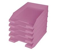 helit H2661628 Letter Tray The Green Staff DIN A4-C4 Pack of 5 Pink Storage Compartments Stackable Recycled Plastic Blue Angel Certified
