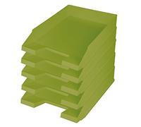 Helit H2661653 Letter Tray The Green Staff DIN A4-C4 Pack of 5 Light Green Stackable Storage Compartments Made of Recycled Plastic Blue Angel Certified