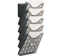 Helit H6103108 Wall Mounted Brochure Racks 5 Pockets, DIN A4, Grey/Transparent