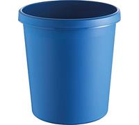 Helit H6105834 - The German, waste paper basket, 18 litres, blue, with all-round handle, made of plastic, 1 piece