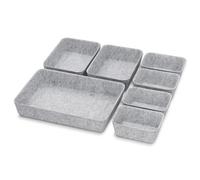 Helit H6131082 - Drawer Organiser, Desk Accessories, 7 Pieces, Felt Storage Box