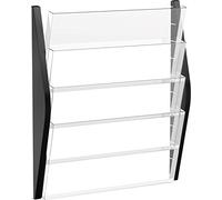 helit H6270495 Wall Arch Display Magazine File, 4 Pockets, A3, Landscape, Black