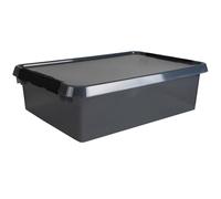 Helit The Comfort-Line H6165408 Storage Box 32 L Grey Transparent Organiser Box with Lid