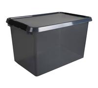 Helit The Comfort-Line H6165608 Storage Box 62 L Grey Transparent Organiser Box with Lid
